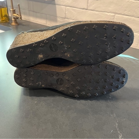 Timberland sz 9.5 monogram Wallaby black leather wedge booties - Picture 5 of 13